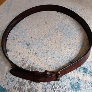 Duluth Men's Brown Leather Belt 46 with Brass Buckle